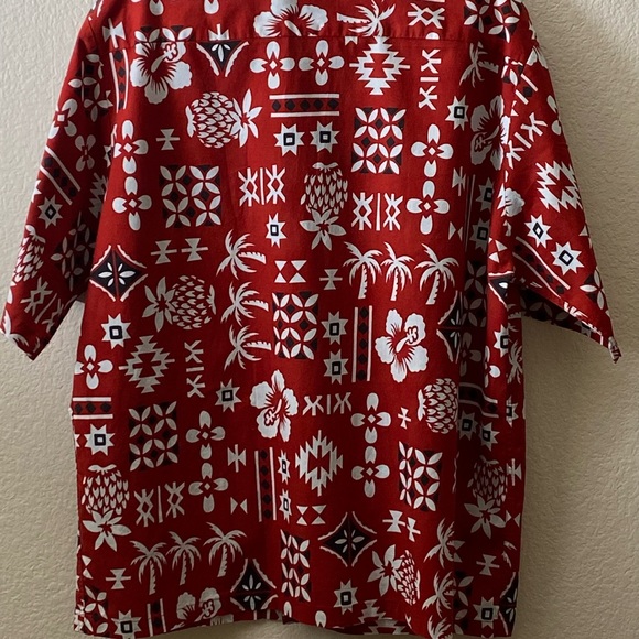 Reyn Spooner Joe Kealuha’s Red Blue Tropical Hawaiin Shirt Made In Hawaii size L - Picture 2 of 15